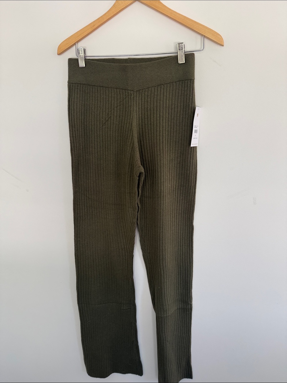Spiritual Gangster Olive Ribbed Knit Track Pants